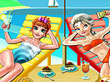 Эльза и Анна на пляже